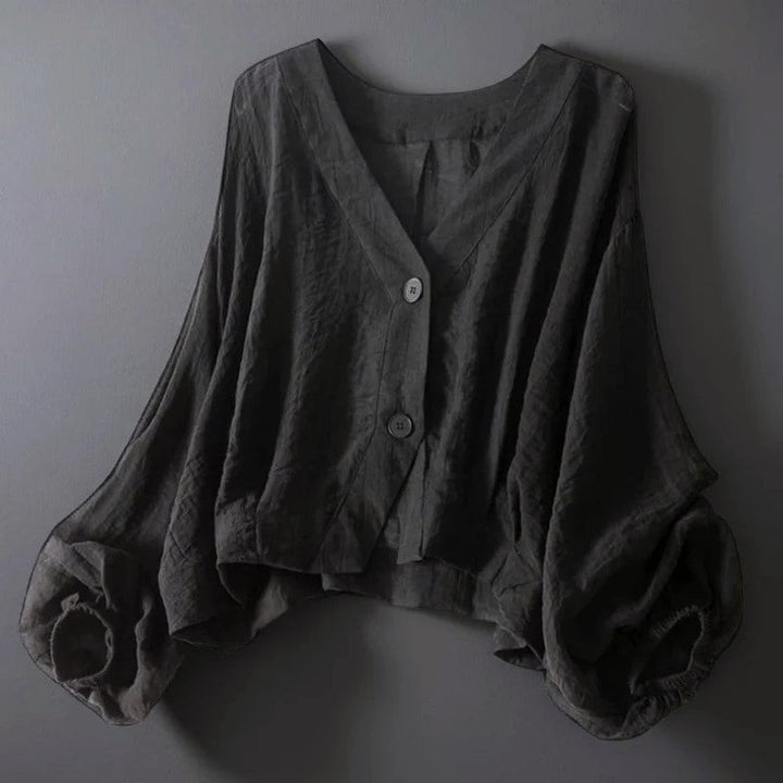 Blusa corta donna con maniche a sbuffo
