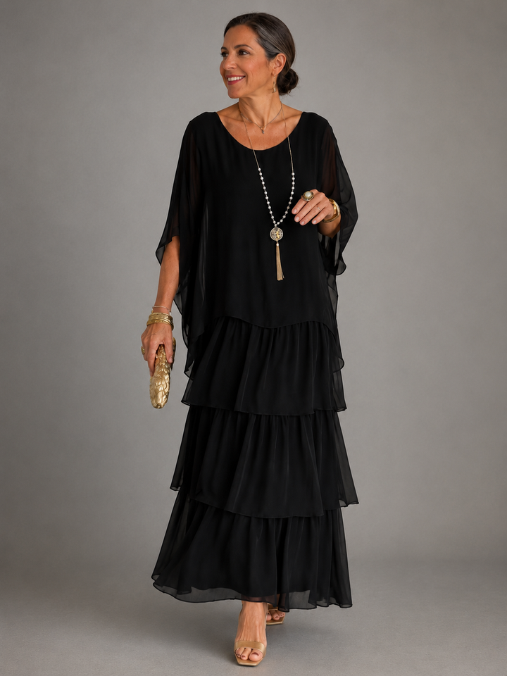 Robe Longue Femme à Volants Superposés