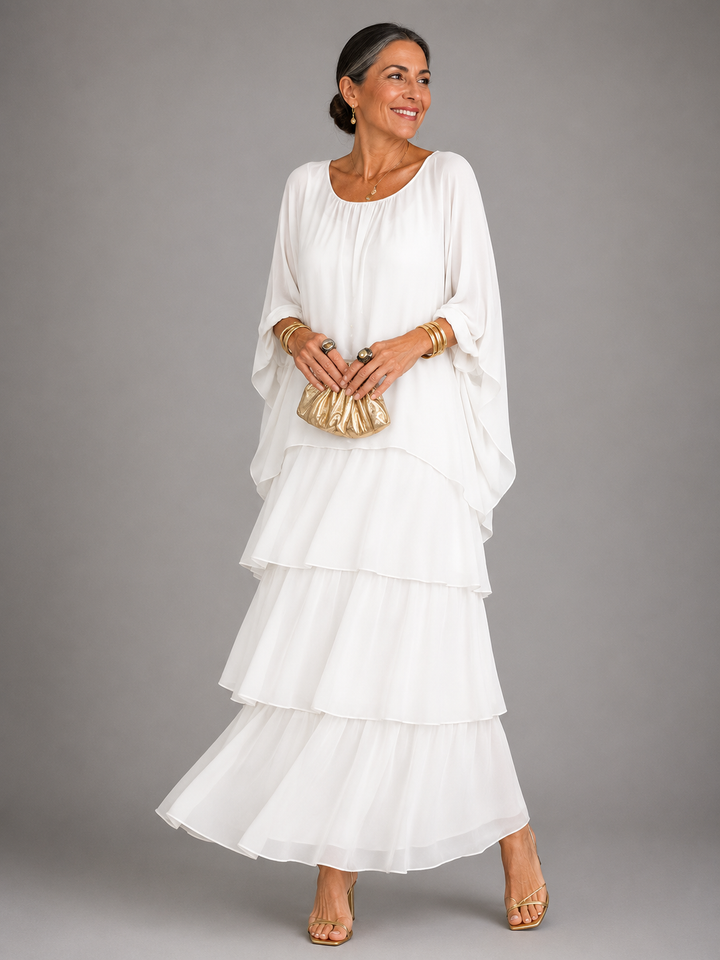Robe Longue Femme à Volants Superposés