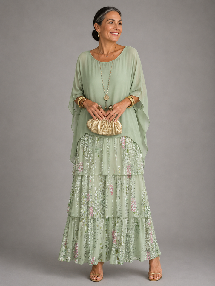 Robe Longue Femme à Volants Superposés