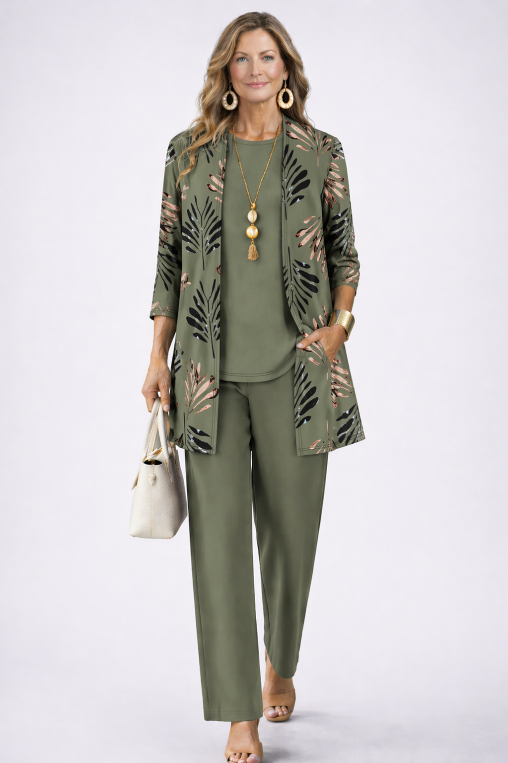 Completo Donna Coordinato 3 Pezzi in Stile Chic Casual