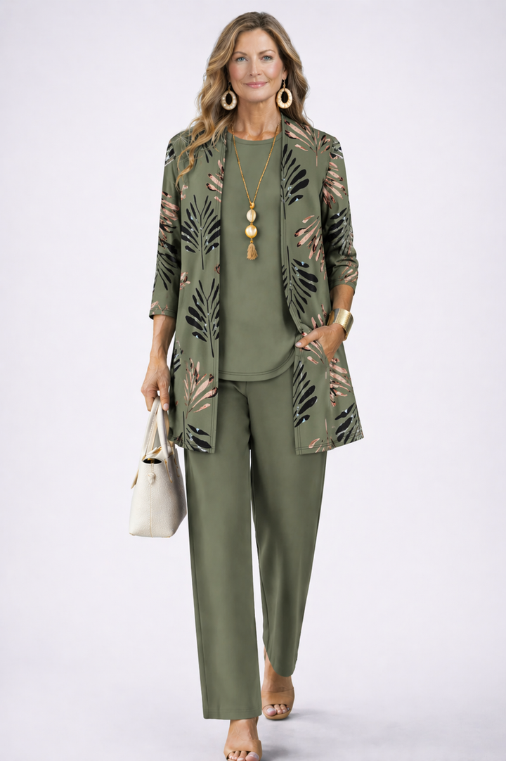 Completo Donna Coordinato 3 Pezzi in Stile Chic Casual