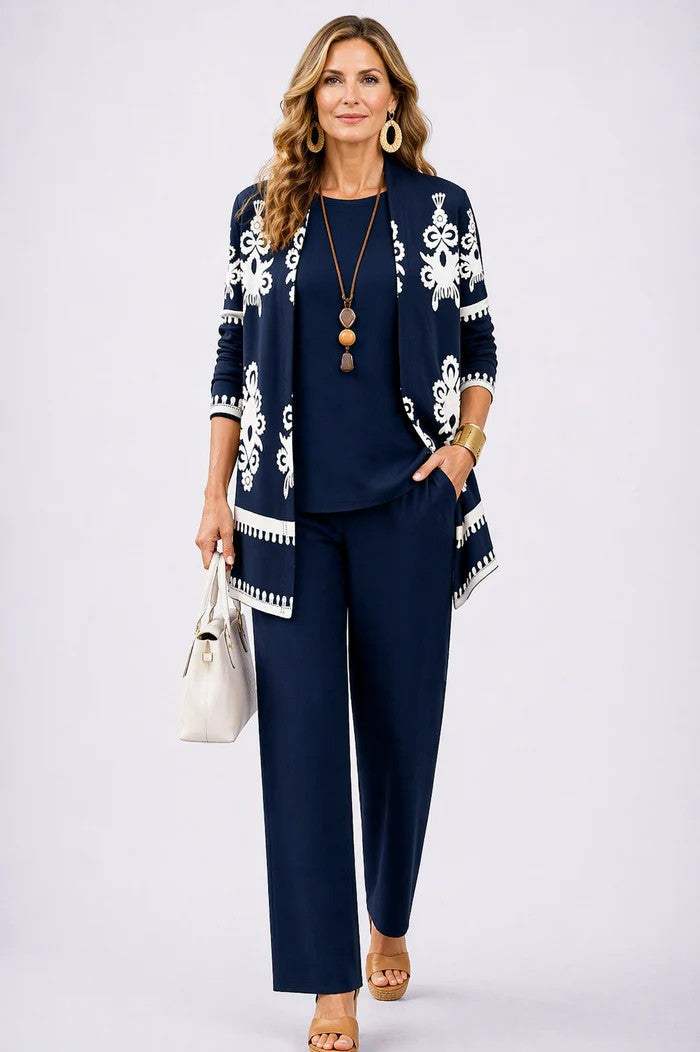 Completo Donna Coordinato 3 Pezzi in Stile Chic Casual