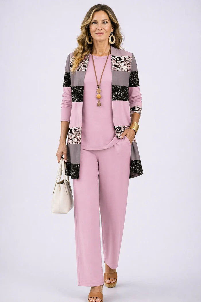 Completo Donna Coordinato 3 Pezzi in Stile Chic Casual