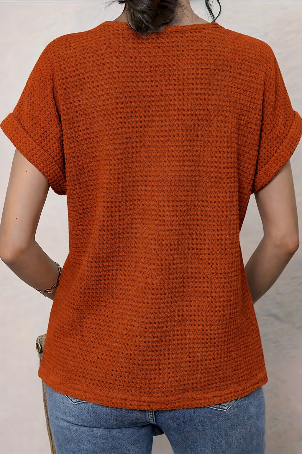 Maglia Donna traforata Girocollo Maniche Corte