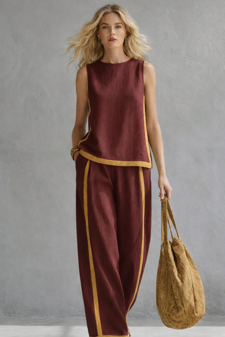 Elegant Women's Two-Piece Set with Flowing Cut