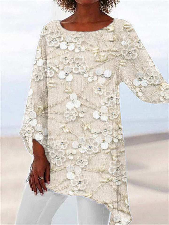 Blouse asymétrique imprimé floral femme