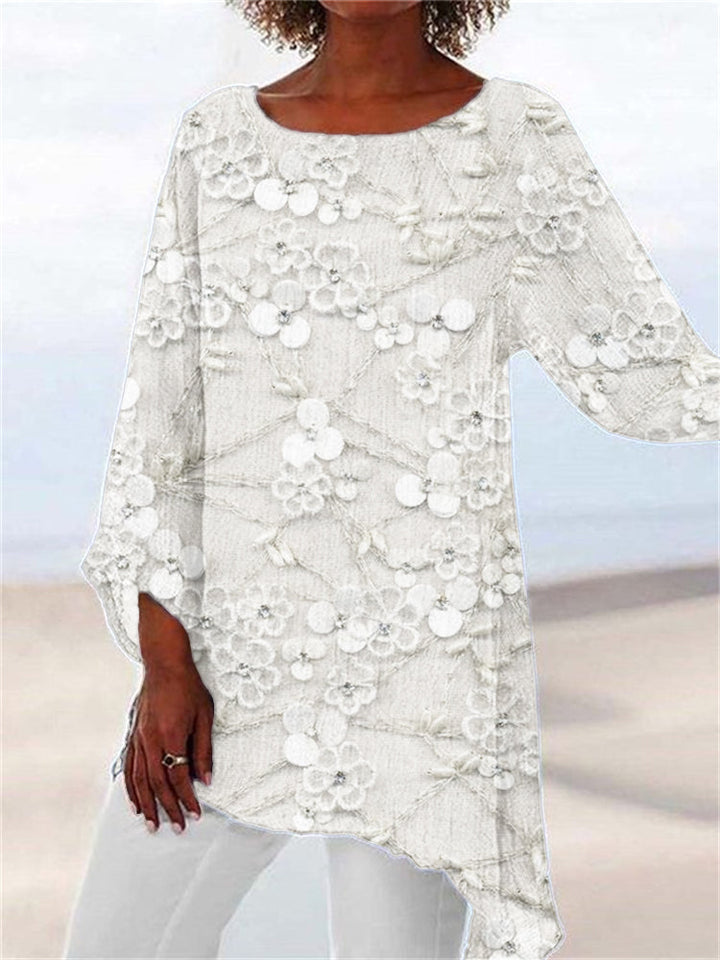 Blouse asymétrique imprimé floral femme