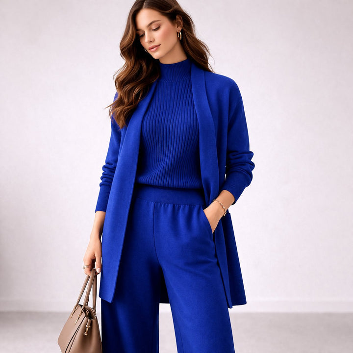 Completo da donna in maglia a 3 pezzi, confortevole