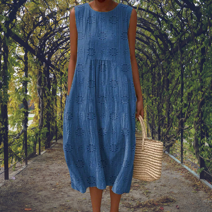 Robe midi coton à pois femme