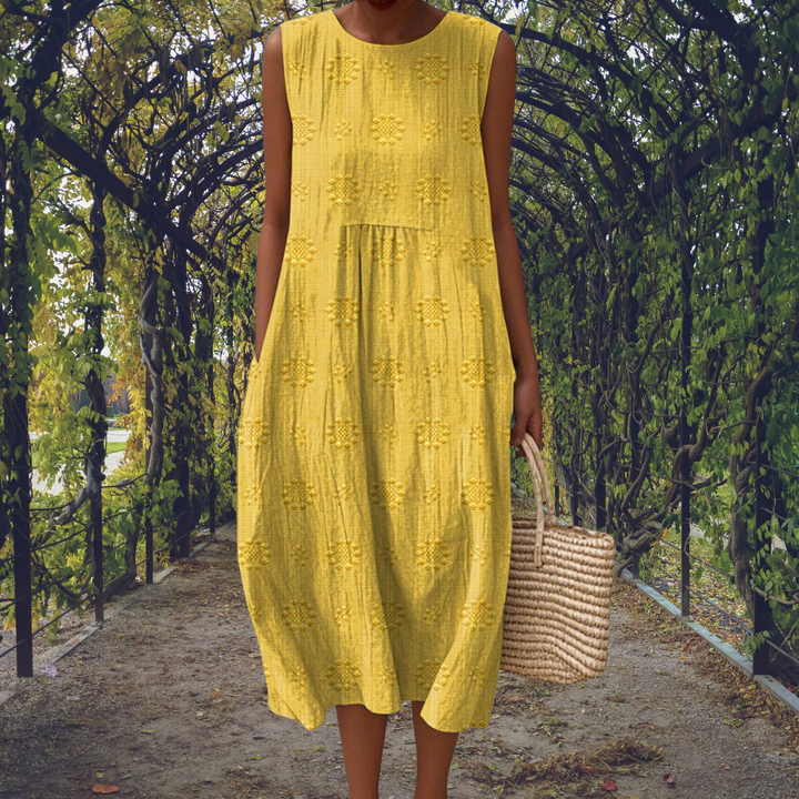 Robe midi coton à pois femme