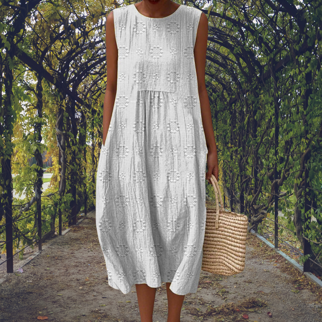 Robe midi coton à pois femme