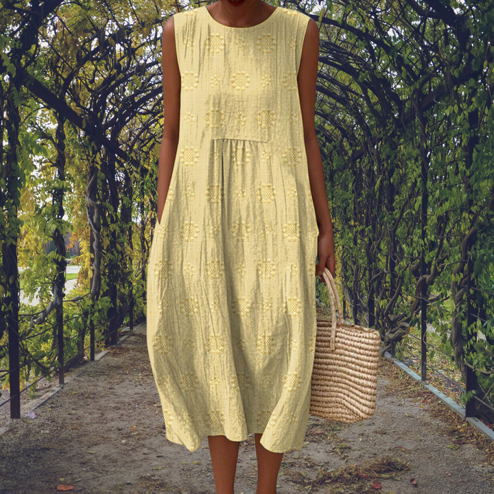 Robe midi coton à pois femme