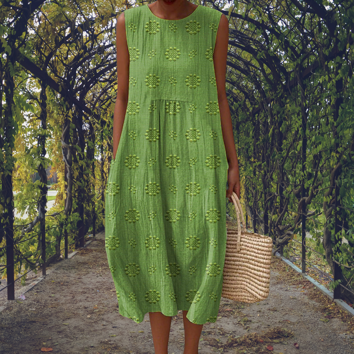 Robe midi coton à pois femme