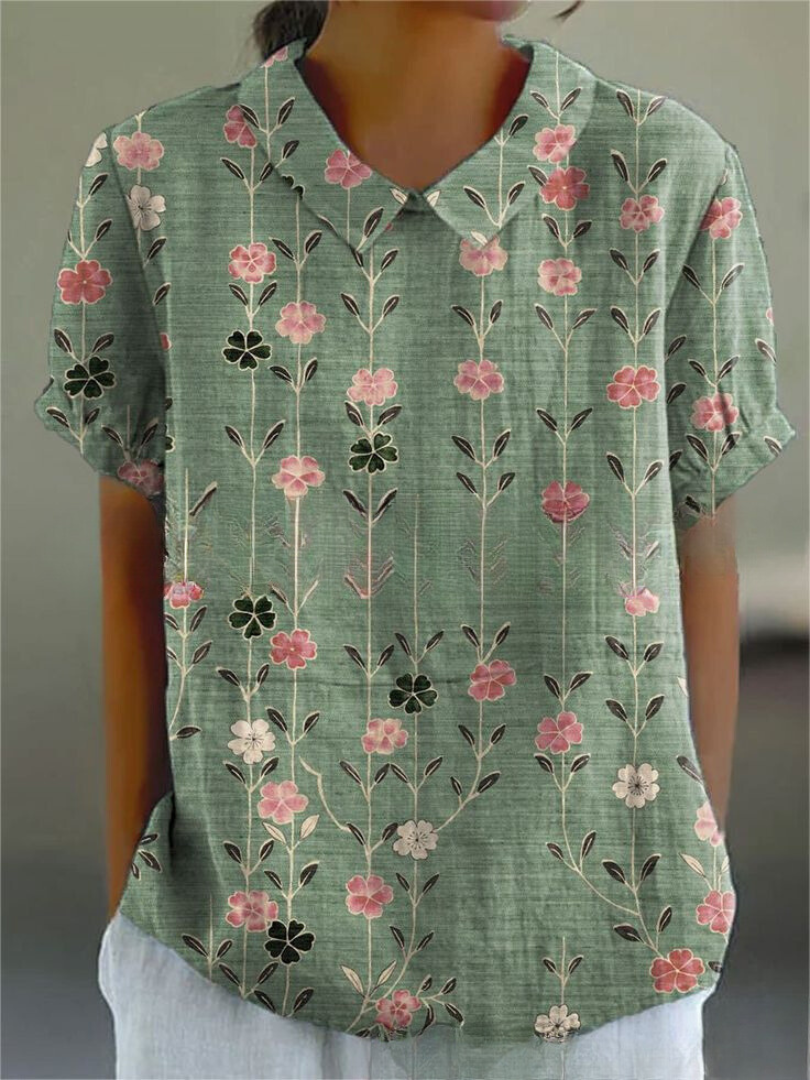 Ανθώδες Vintage Casual Τοπ