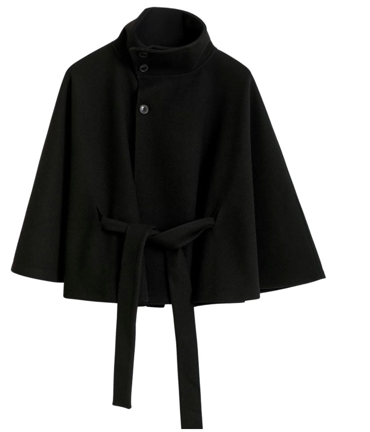 Elegant Women’s Cape Coat with Belt