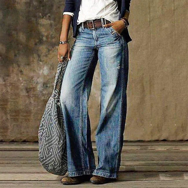 Women’s high-waisted, wide-leg, relaxed-fit jeans