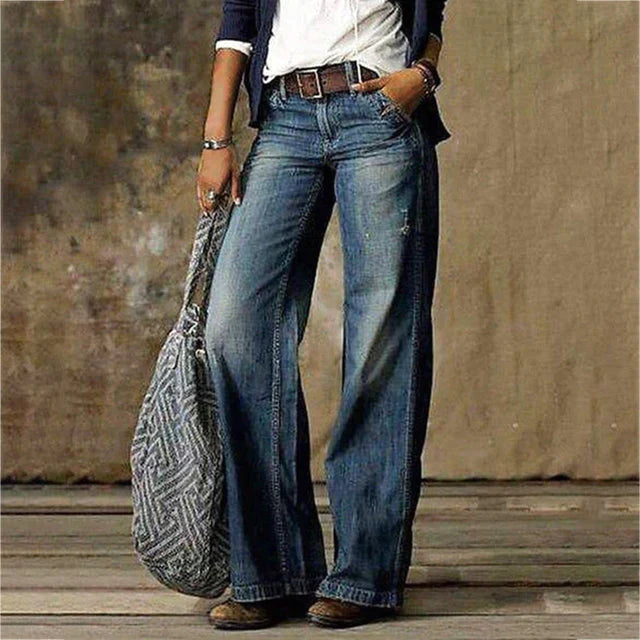 Women’s high-waisted, wide-leg, relaxed-fit jeans