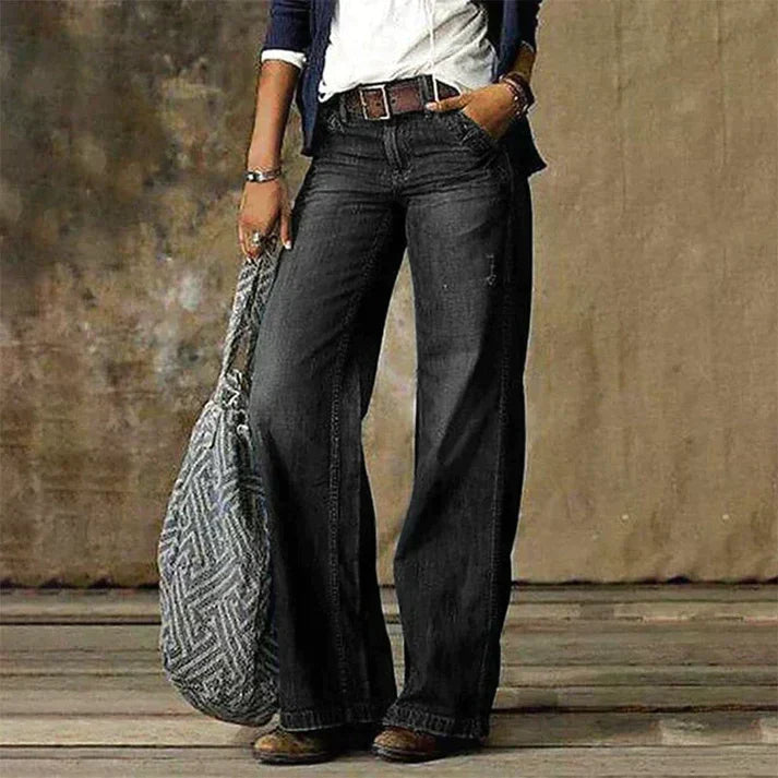 Women’s high-waisted, wide-leg, relaxed-fit jeans