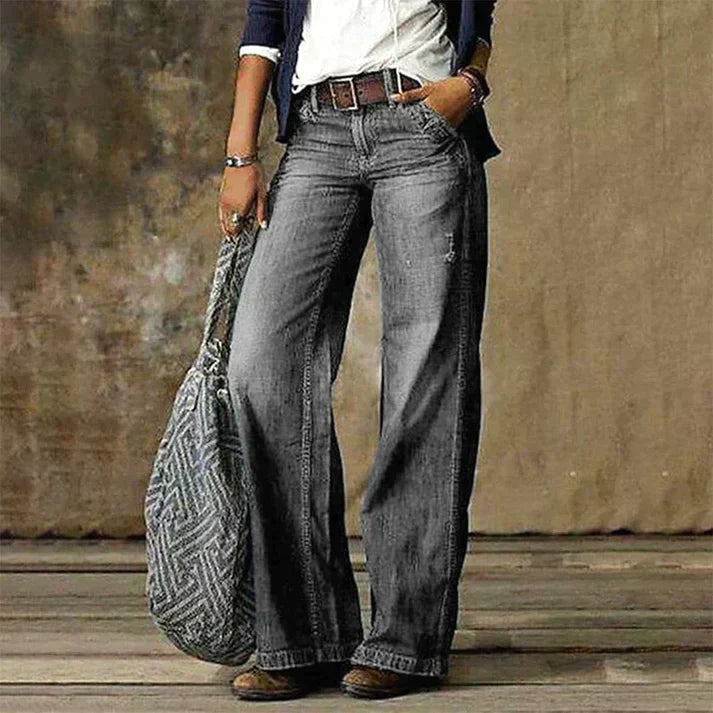 Women’s high-waisted, wide-leg, relaxed-fit jeans