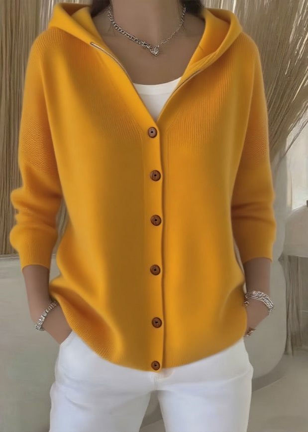 Cardigan Femme à Capuche Boutonné