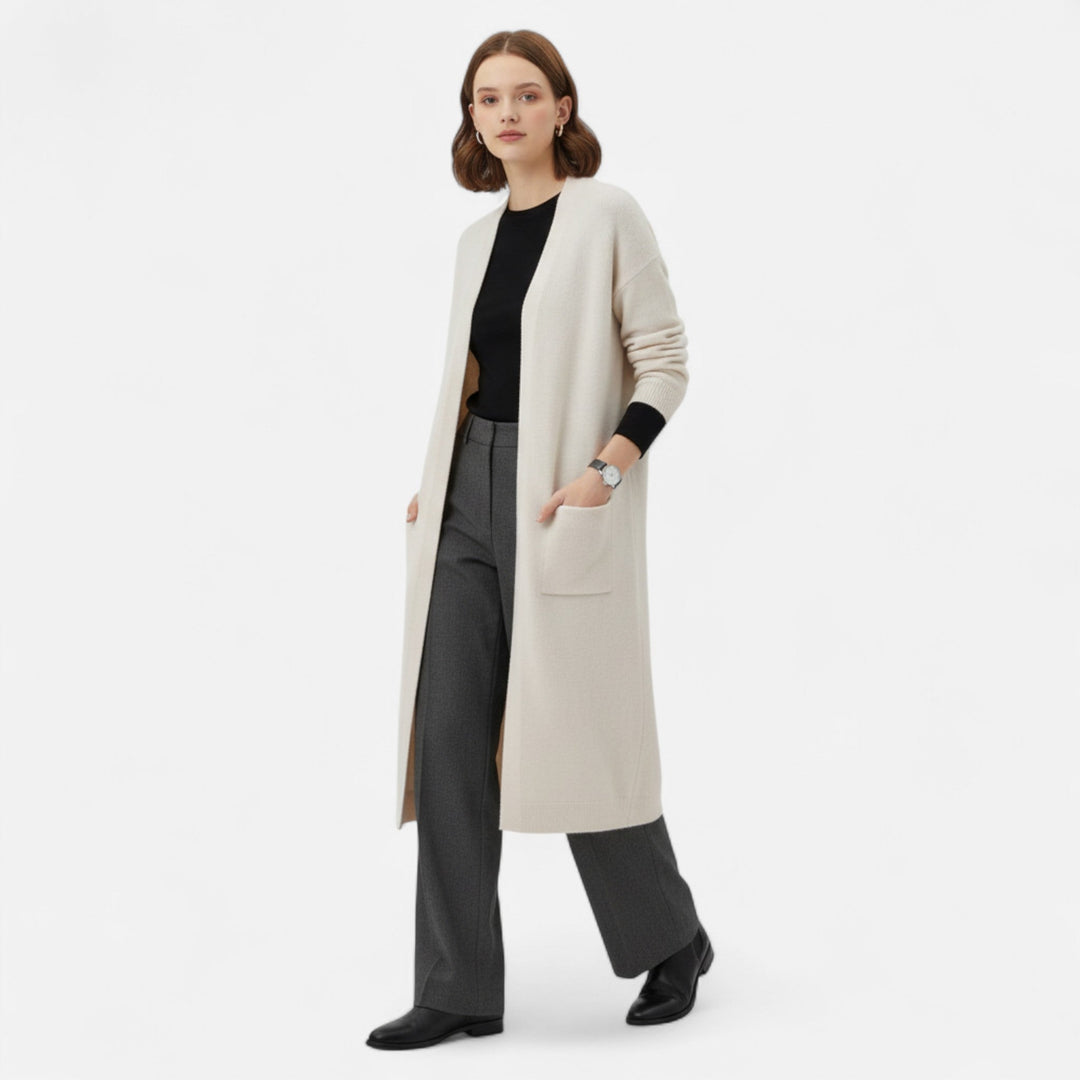 Dámský dlouhý ležérní otevřený cardigan