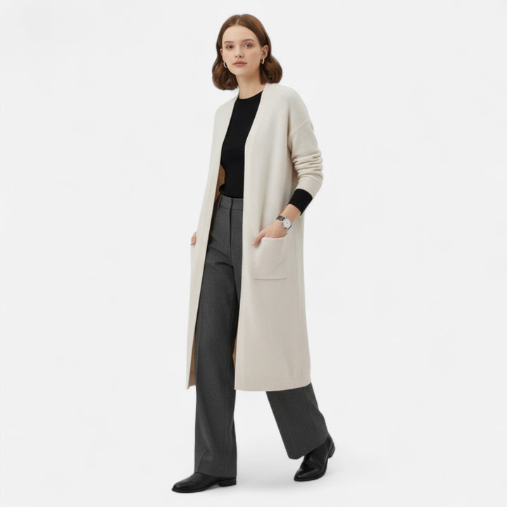 Dámský dlouhý ležérní otevřený cardigan