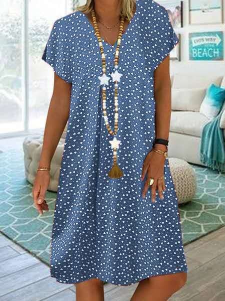 Flowy floral-print summer dress for women