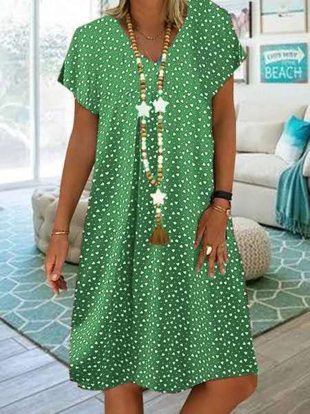 Flowy floral-print summer dress for women