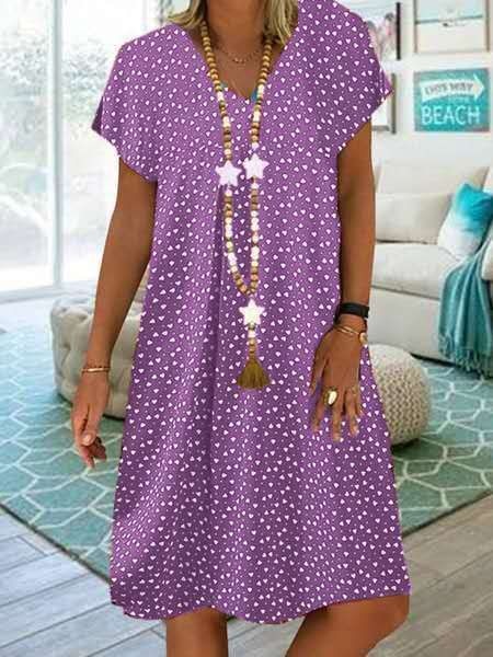 Flowy floral-print summer dress for women