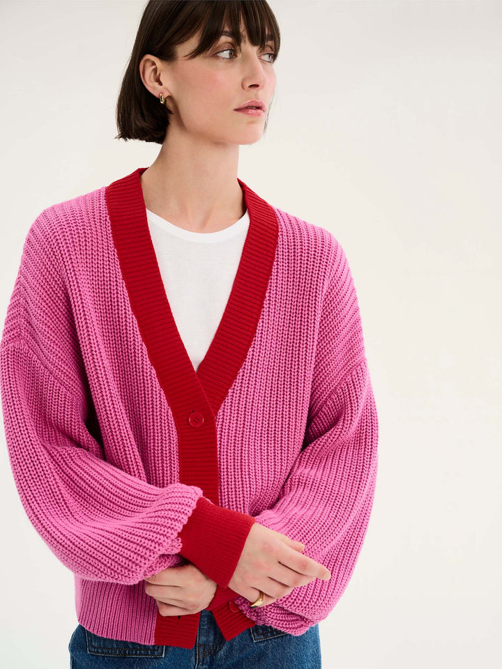 Chaleco oversize de punto acanalado grueso para mujer