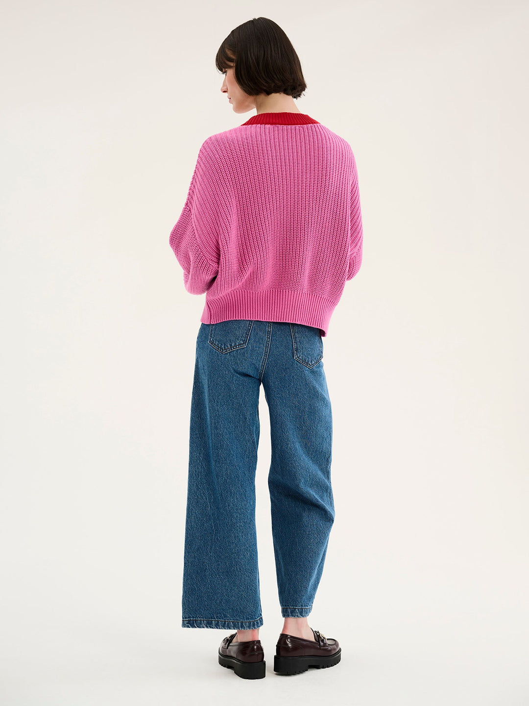 Chaleco oversize de punto acanalado grueso para mujer