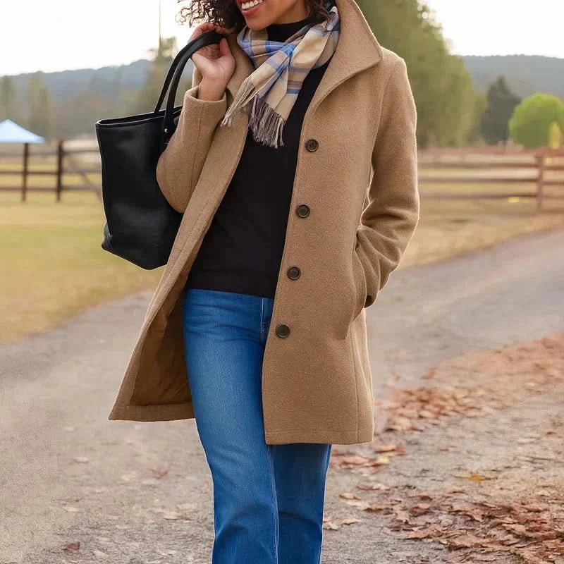 Cappotto elegante con bottoni da donna