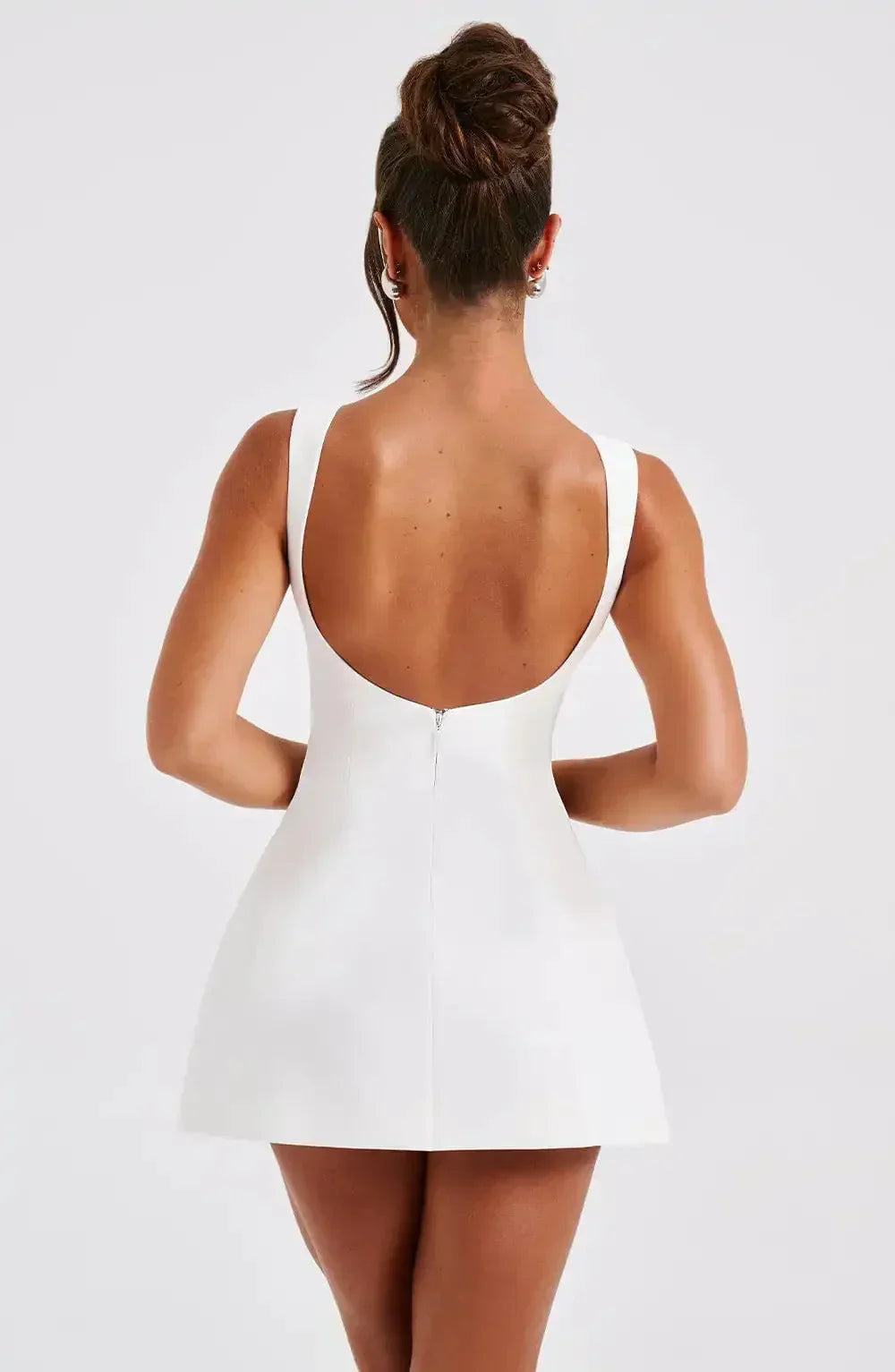 Robe Mini Femme Sans Manches à Dos Nu