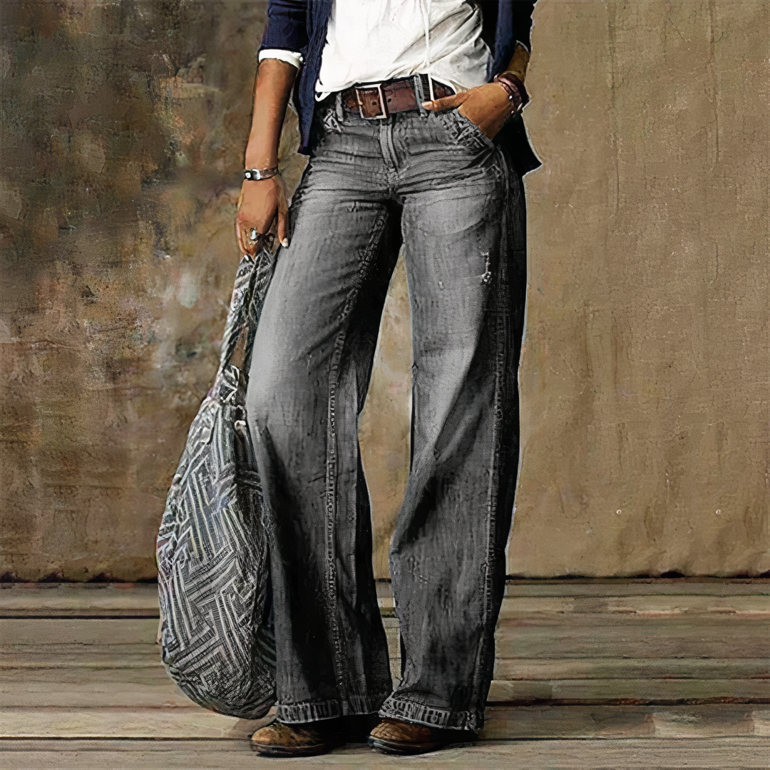 Jean Femme Taille Haute à Jambes Larges