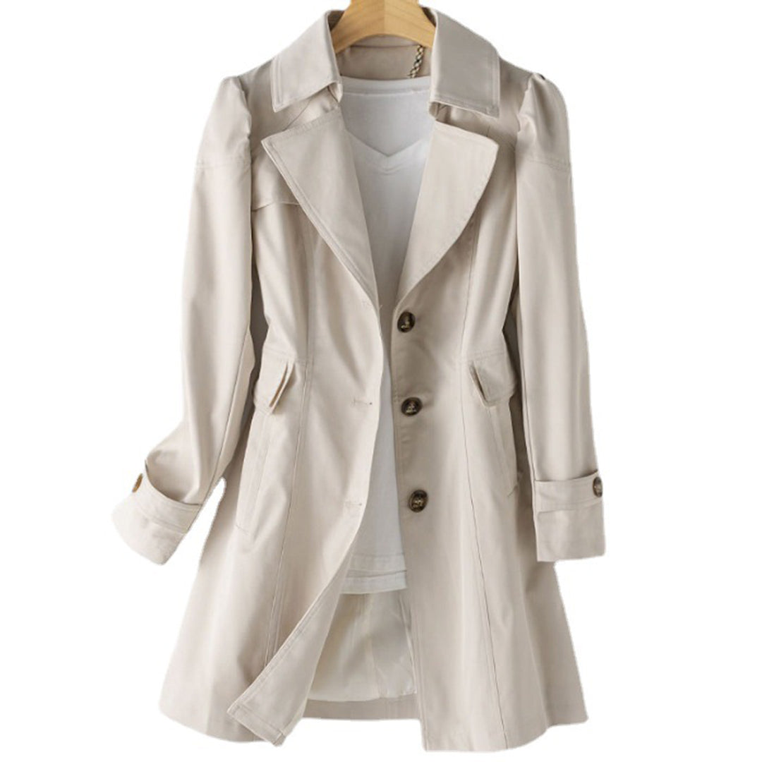 Women's Single-Breasted Trench Coat with Fitted Cut