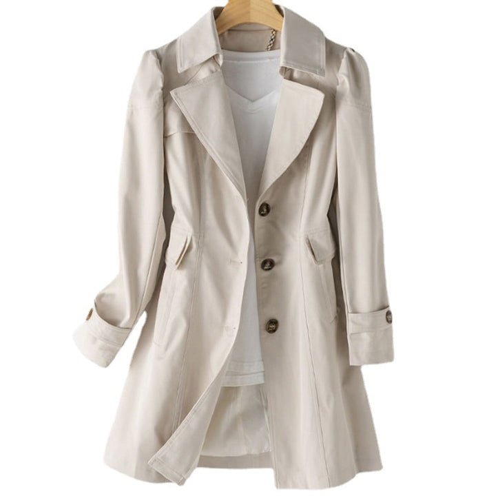 Women's Single-Breasted Trench Coat with Fitted Cut