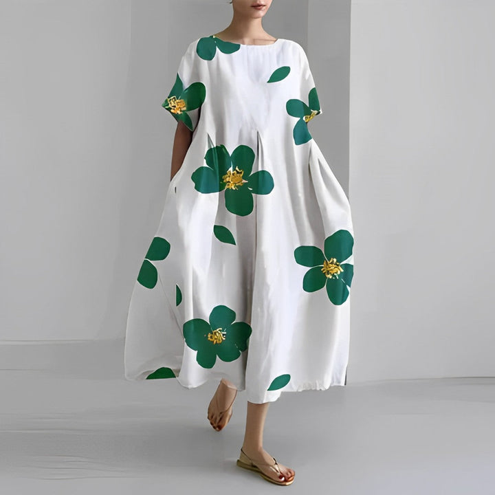 Vestito midi da donna stampato a taglio ampio