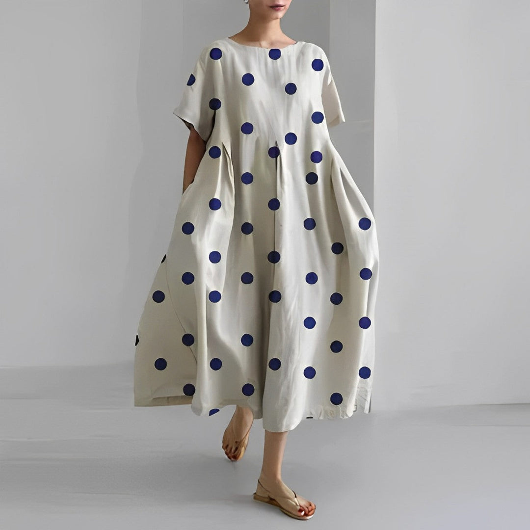 Vestito midi da donna stampato a taglio ampio