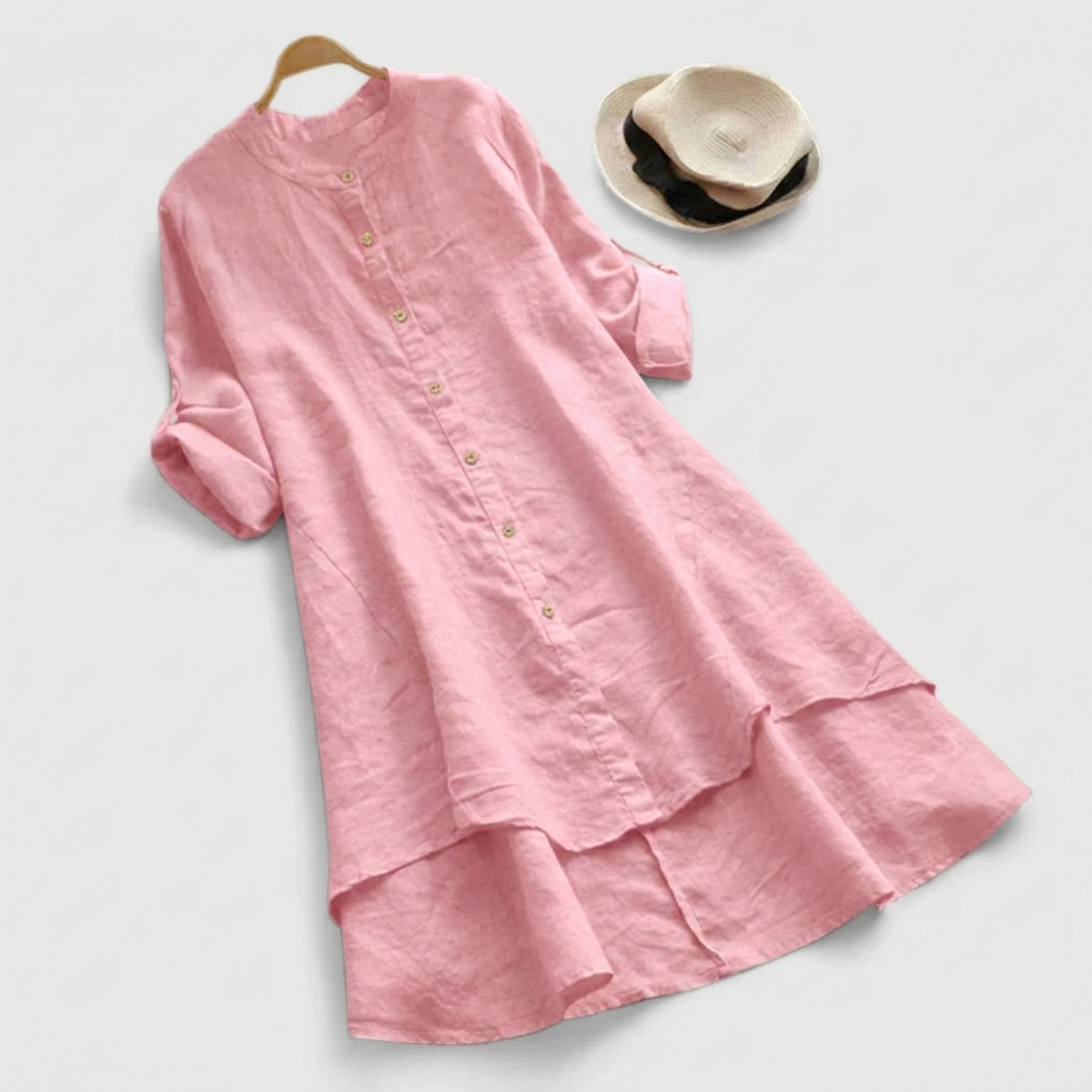 Robe Chemise Lin Boutons Femme