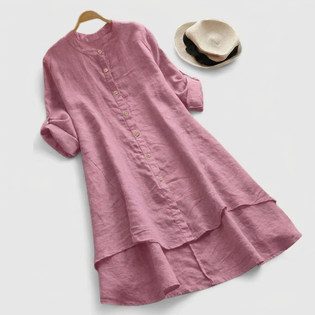 Robe Chemise Lin Boutons Femme