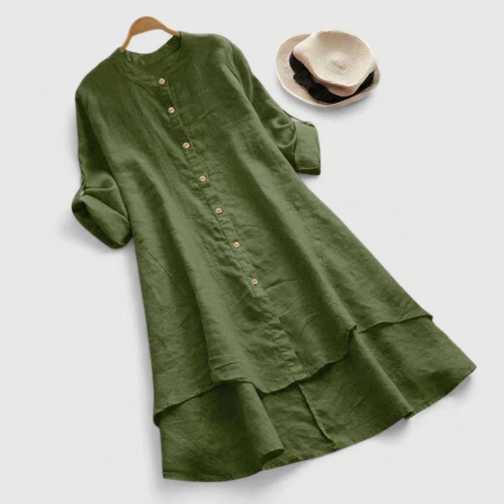Robe Chemise Lin Boutons Femme