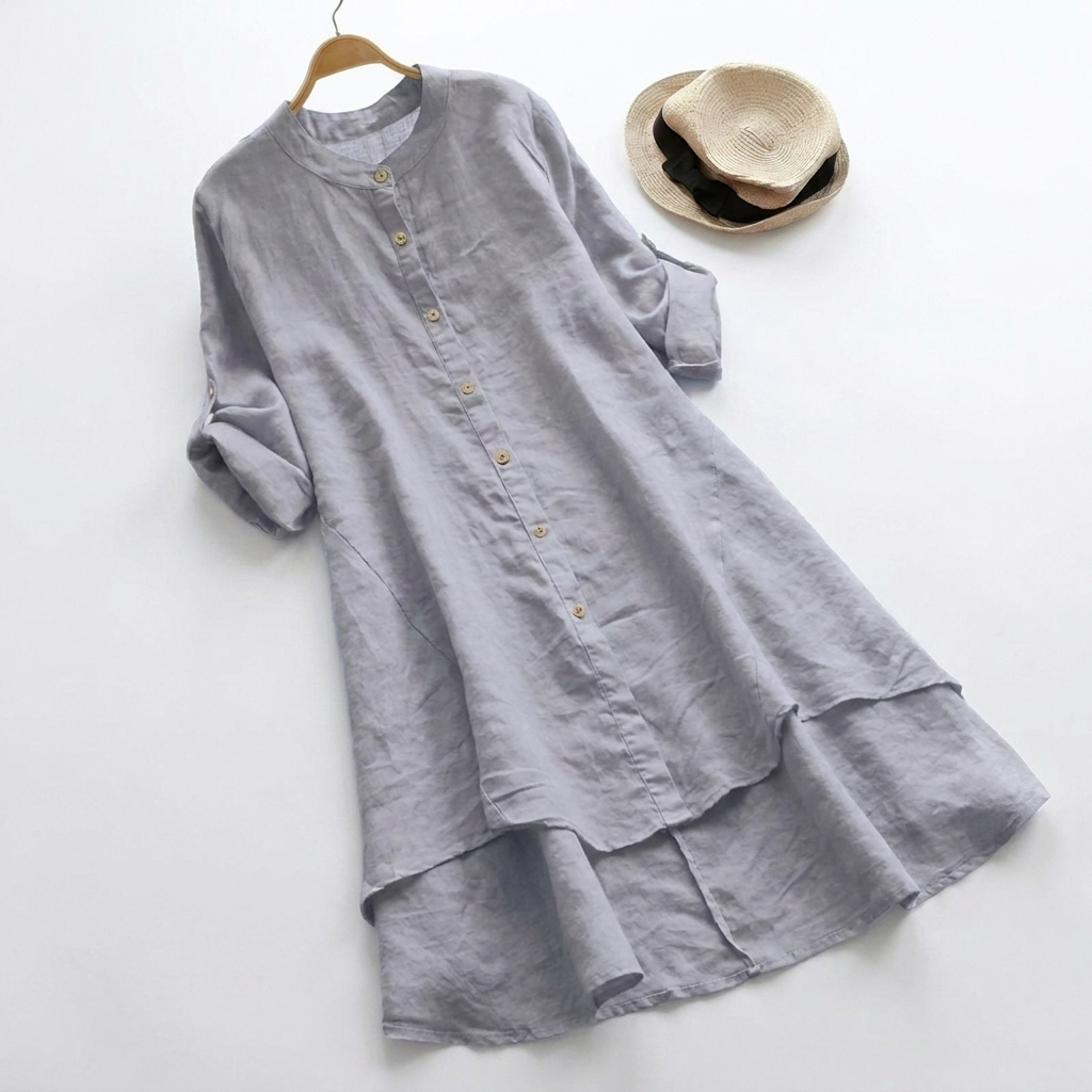 Robe Chemise Lin Boutons Femme