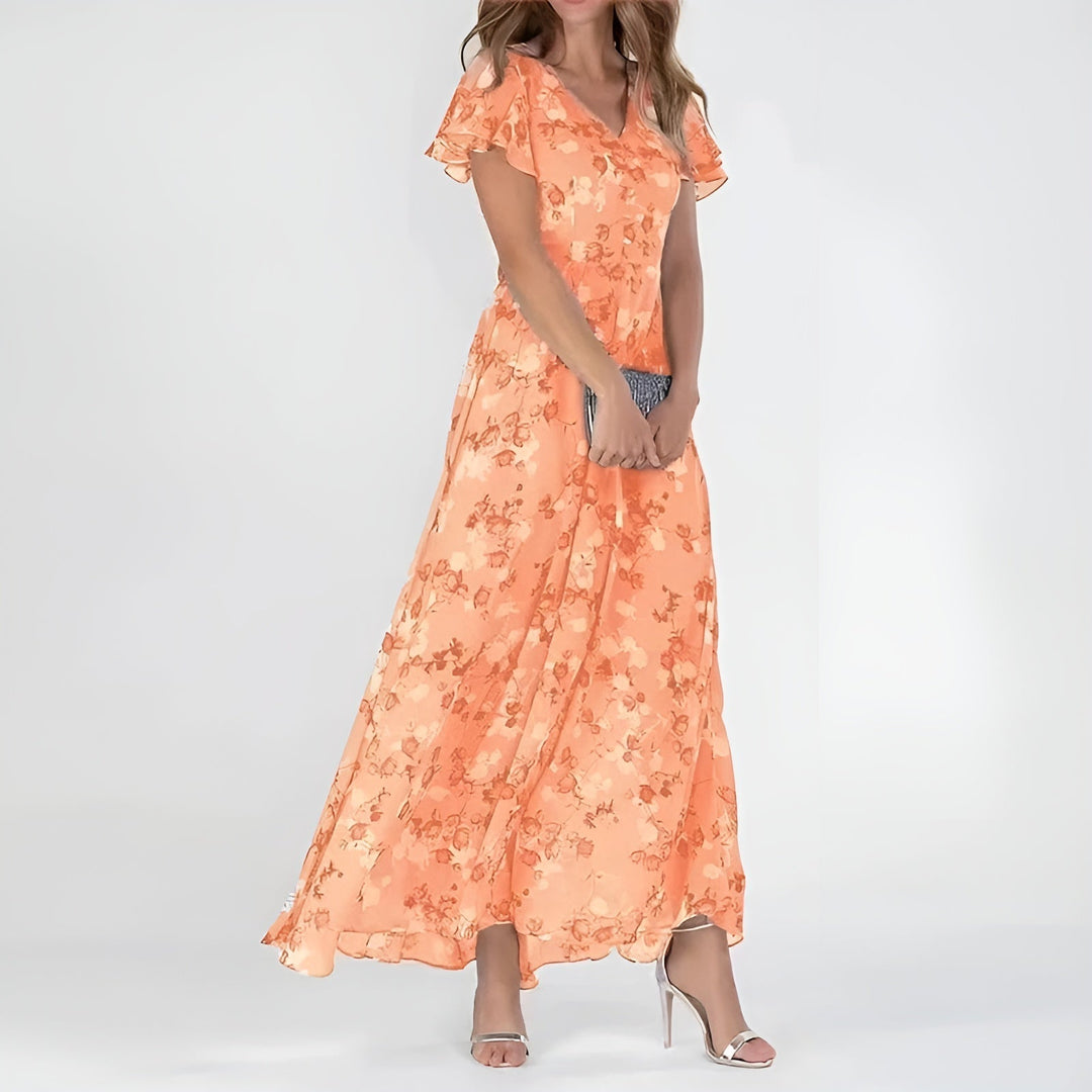 Robe Longue Fleurie Élégante Été Femme