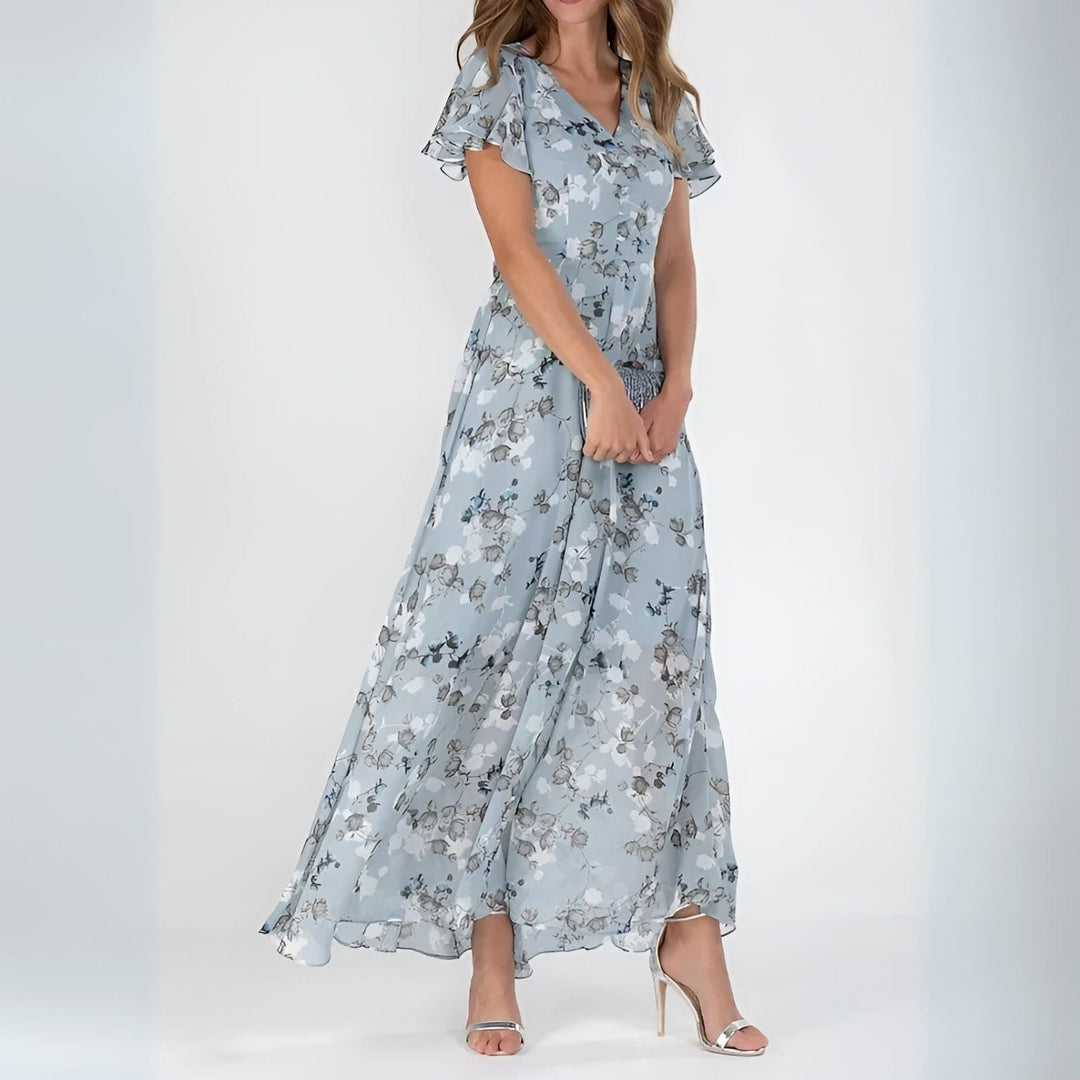 Robe Longue Fleurie Élégante Été Femme