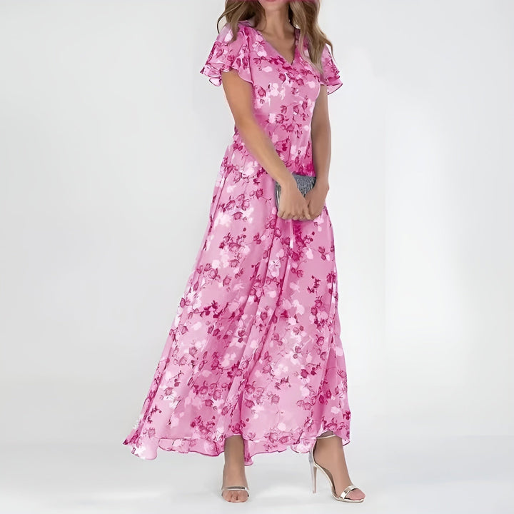 Robe Longue Fleurie Élégante Été Femme