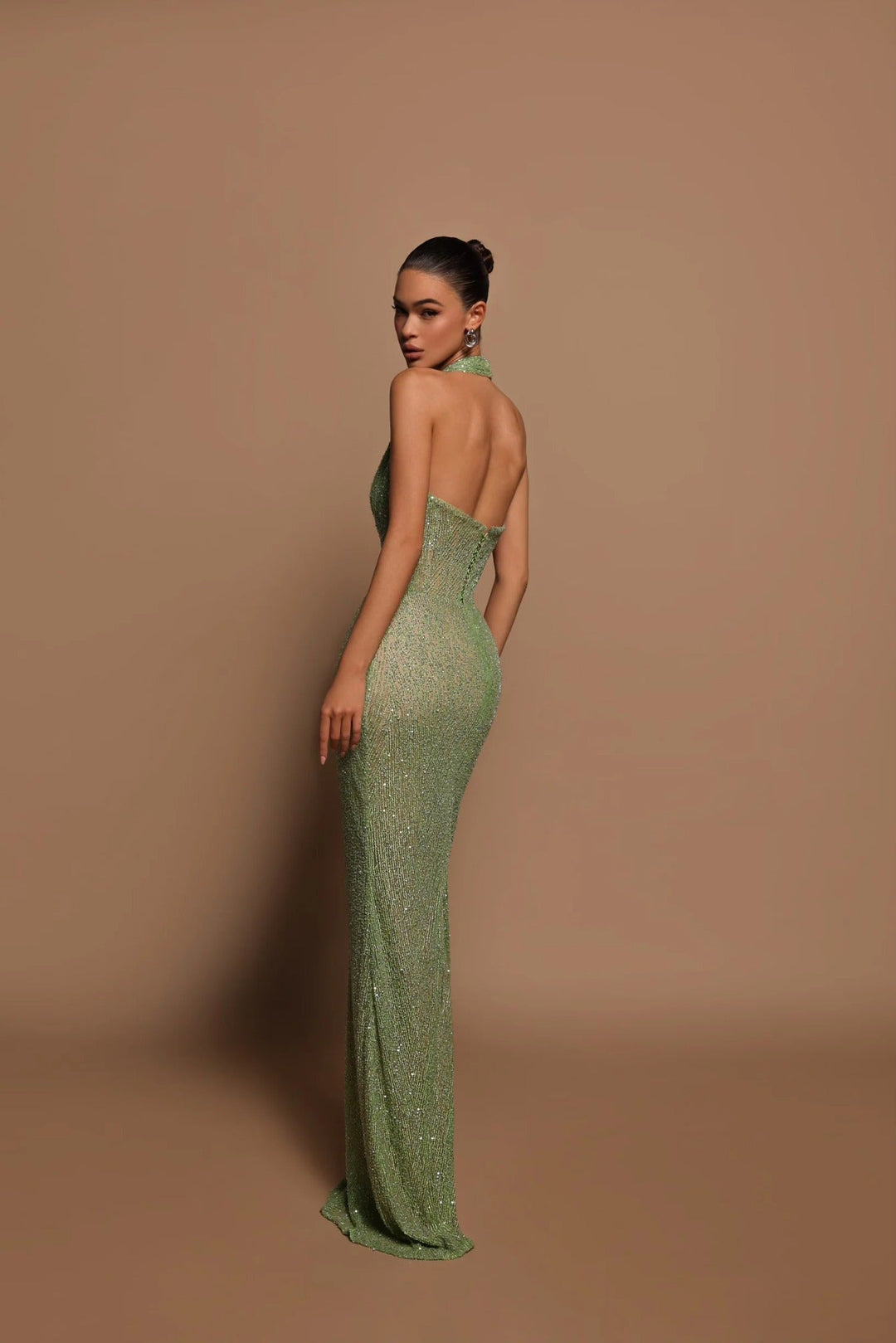 Robe Longue Sirène Femme à Dos Nu et Décolleté Plongeant