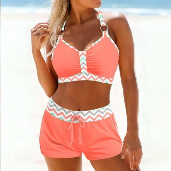 Ensemble maillot de bain femme short halter
