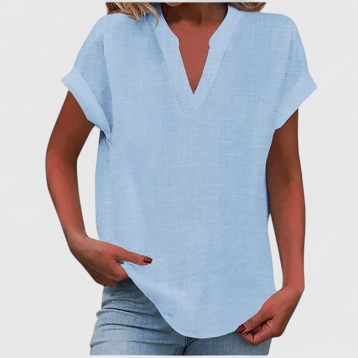 Camicia da donna casual con scollo a V