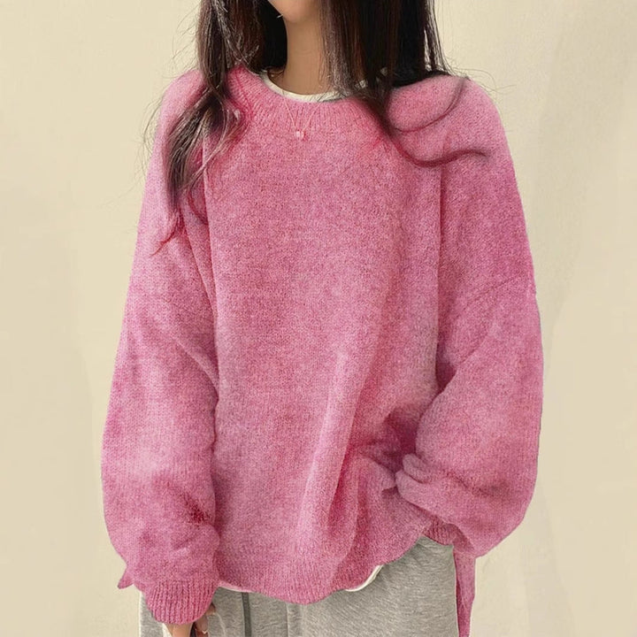 Maglione oversize da donna con collo rotondo